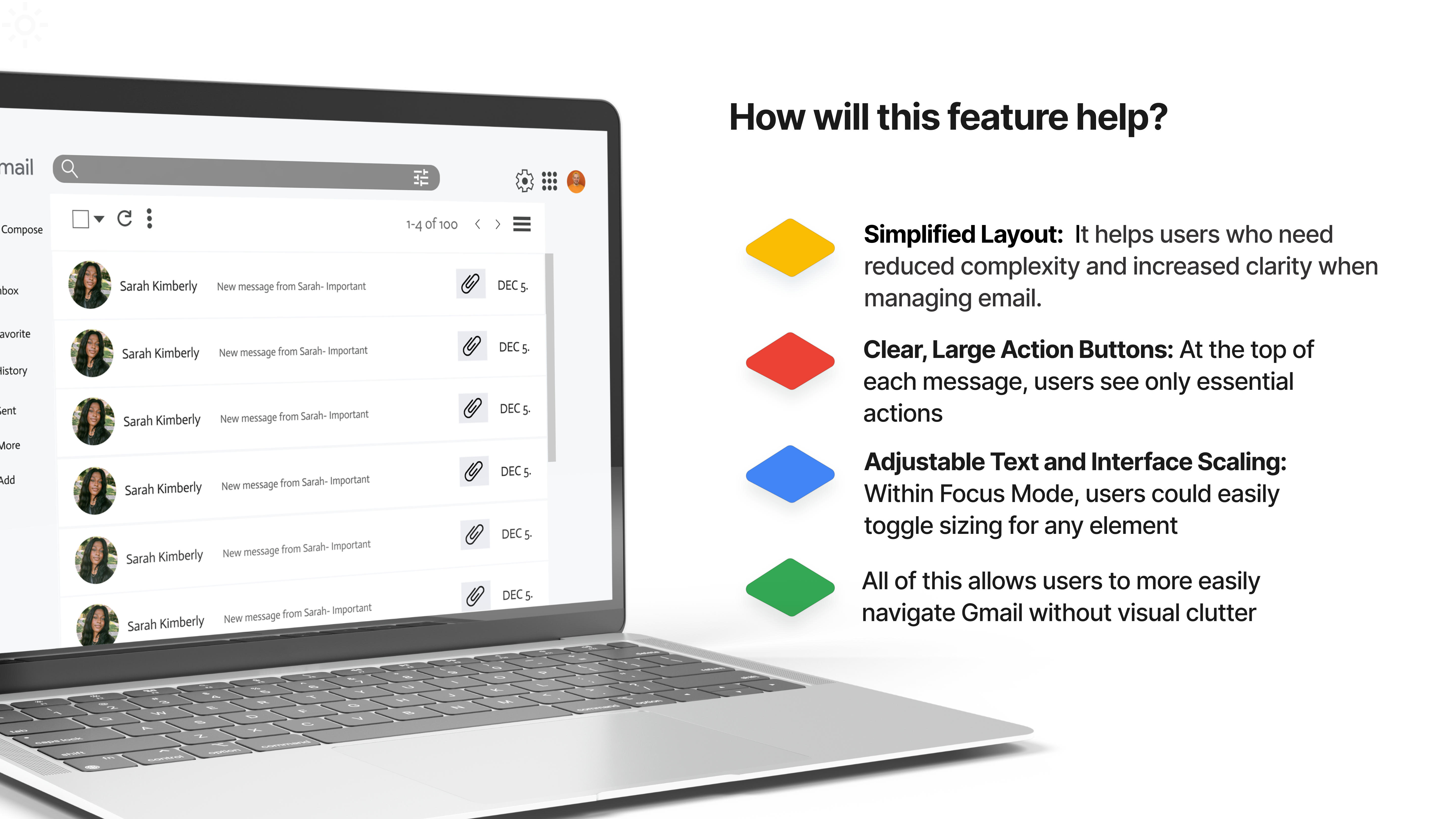 list of how this new feature will help