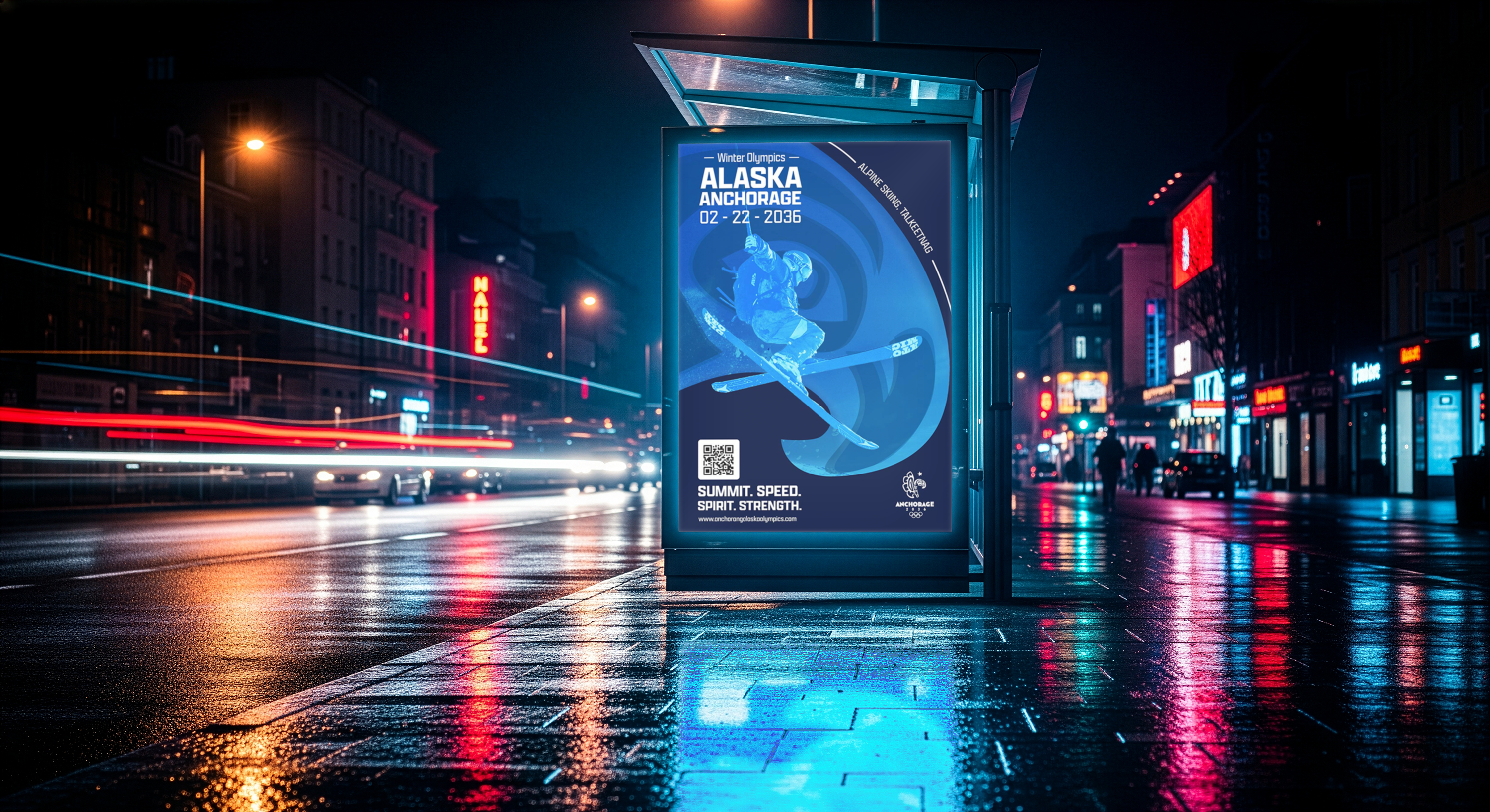 poster outside city